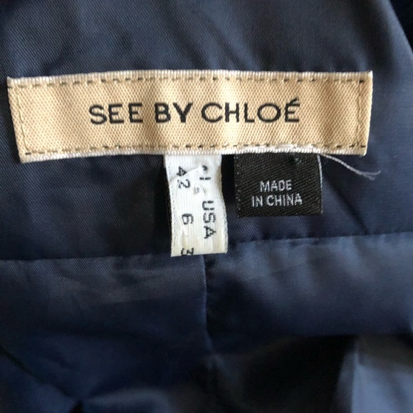 SEE BY CHLOE BLUE LEATHER JACKET - Picture 13 of 15